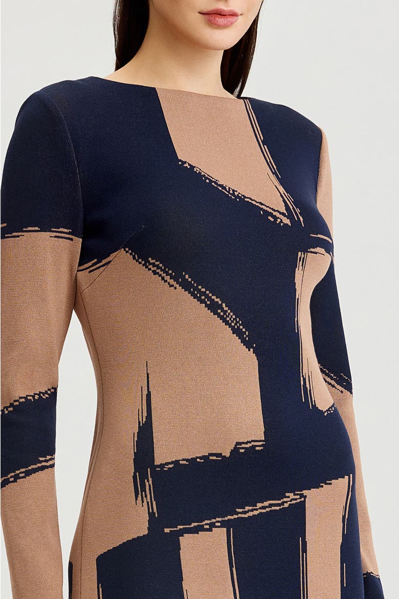 Brushstroke Soft Knit Sheath Dress