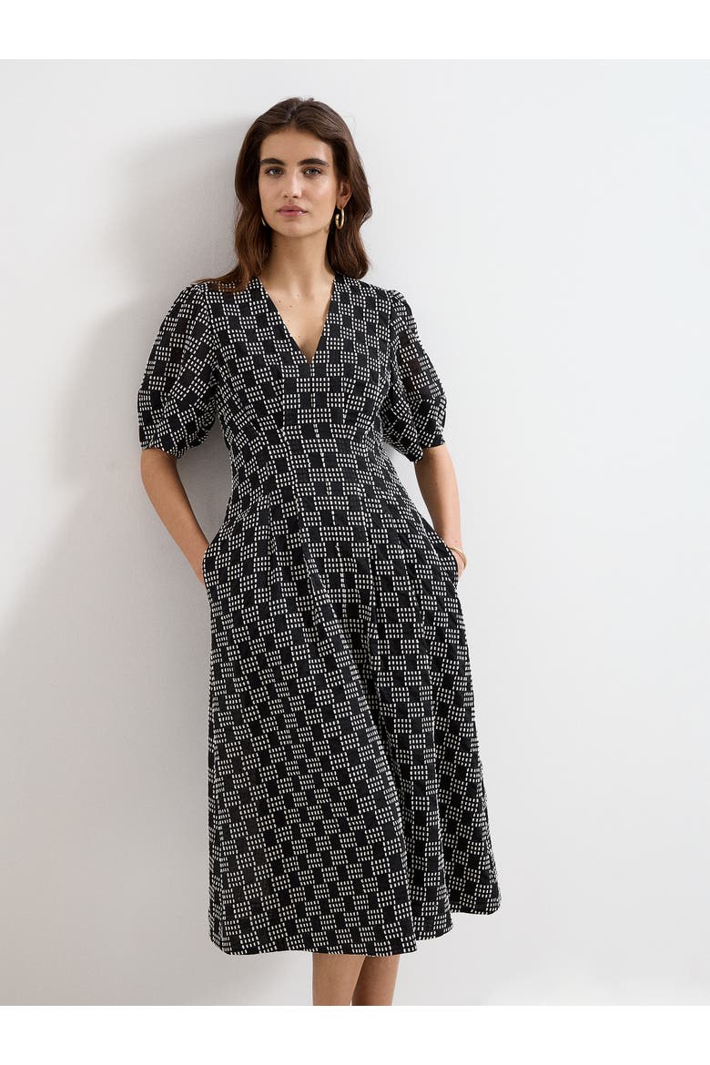 Yasmine V-Neck Printed A-Line Dress