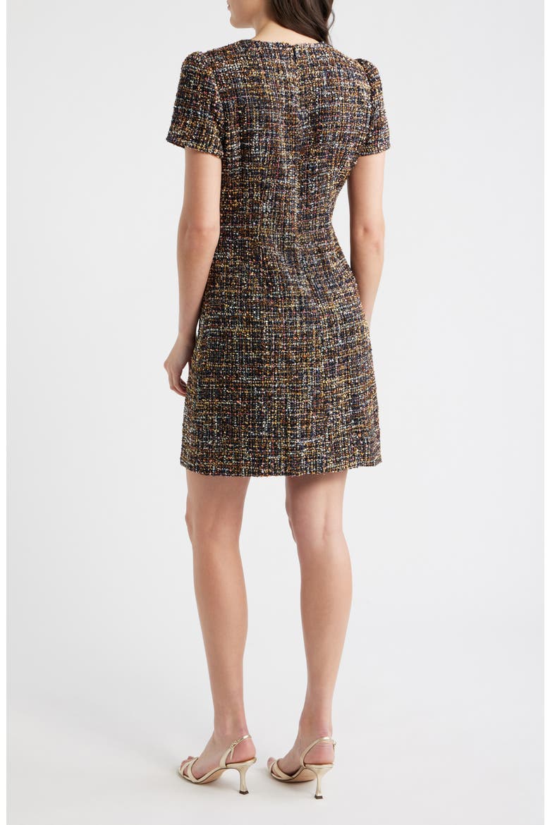 Jewel Neck Tweed Shift Dress