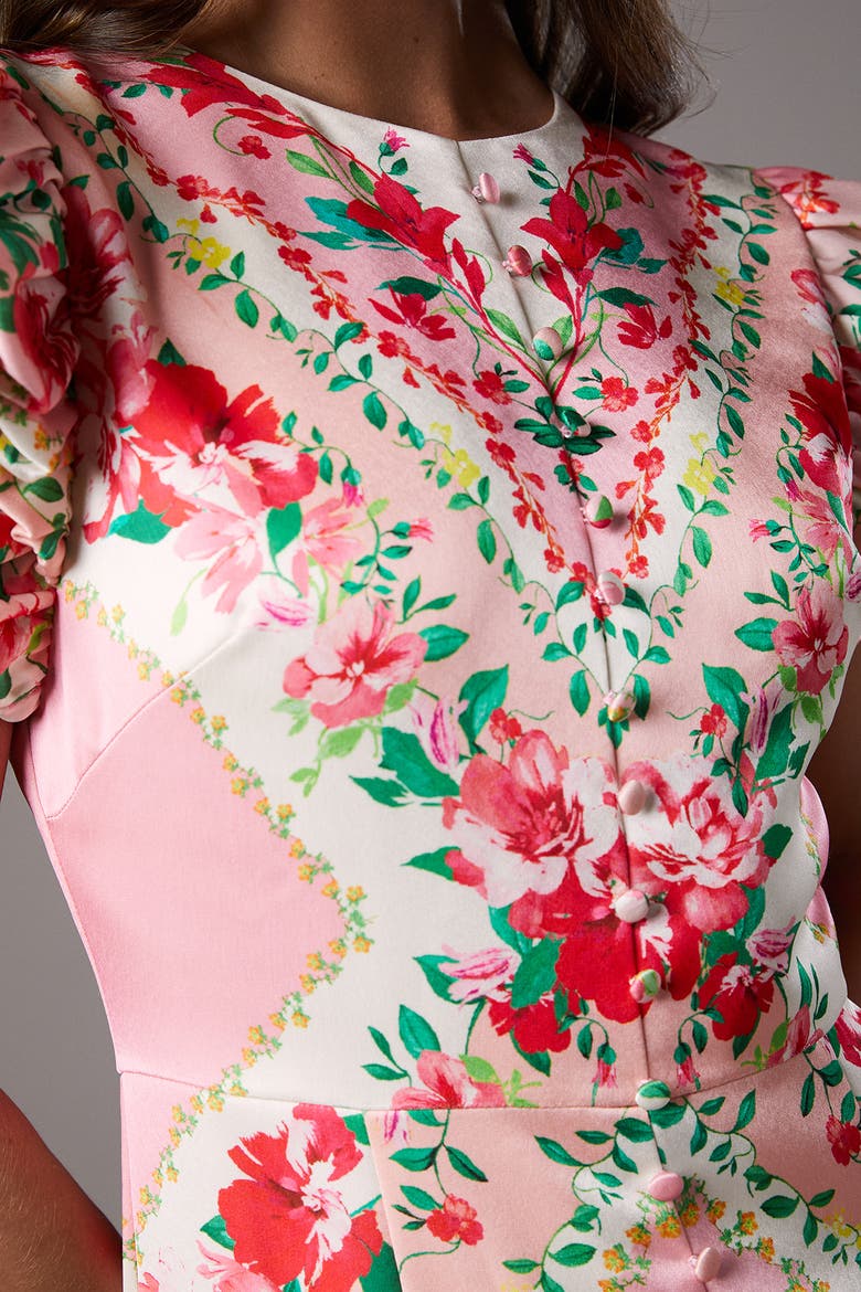 Lisa Printed Ruffle Hem Midi Dress