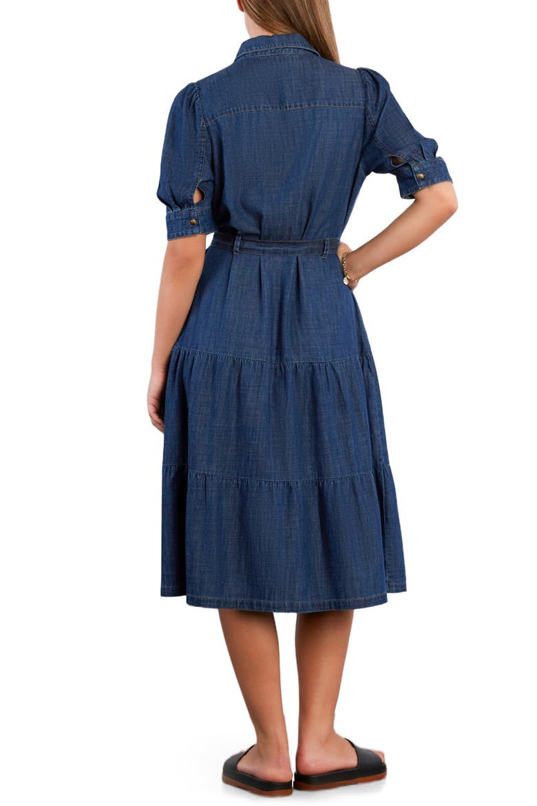 Dreamer Belted Tiered Denim Utility Shirtdress