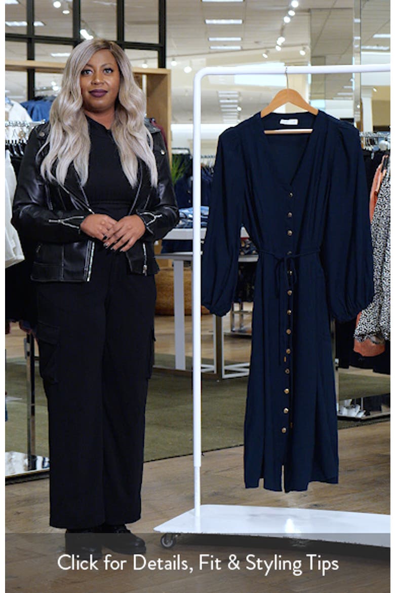 Kristina Tie Waist Long Sleeve Midi Dress