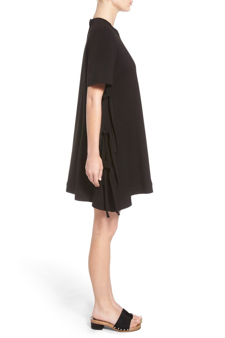 Flared Side Tie Jersey Dress