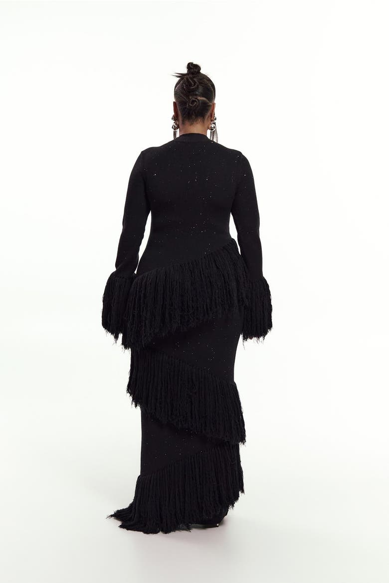 Eme Sequin Fringe Maxi Dress