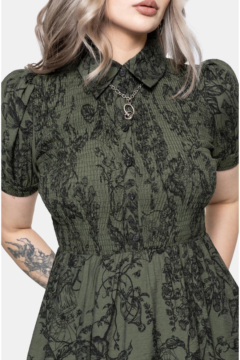 Orla Foxglove Print Shirred Midaxi Dress