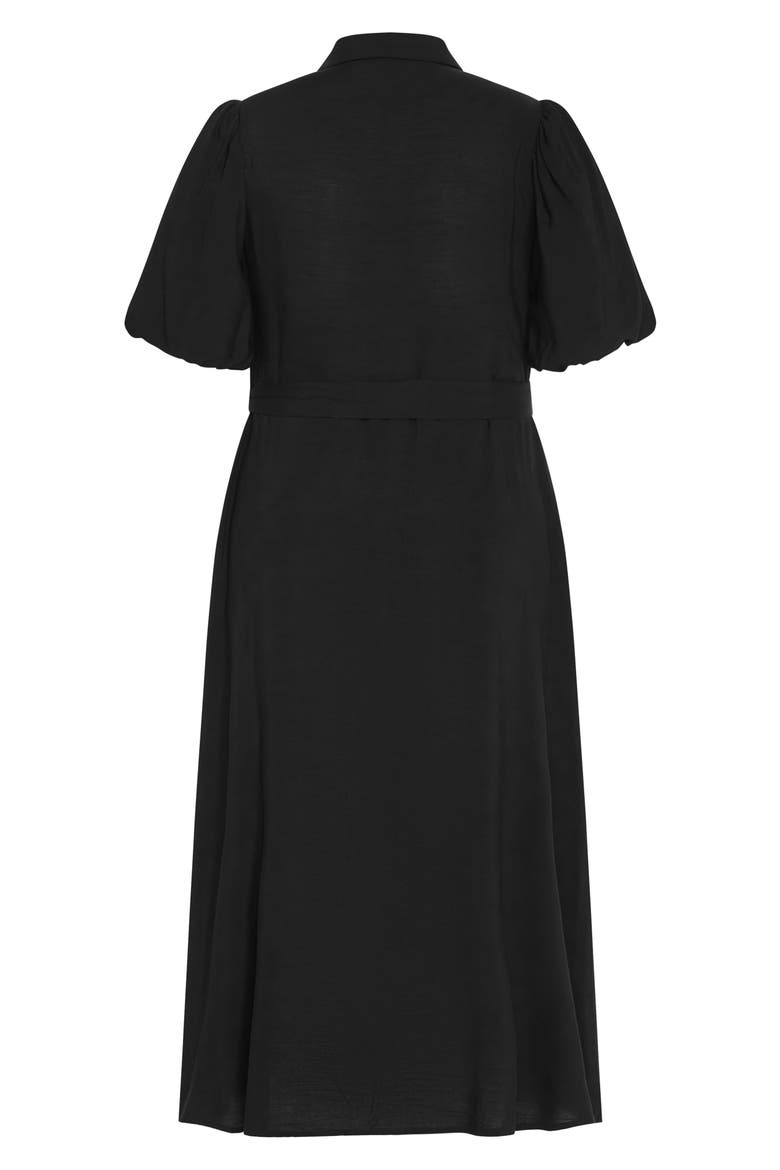 Freya Puff Sleeve Tie Belt Shirtdress