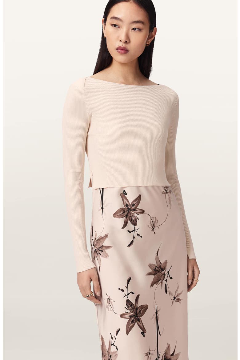 Hera Long Sleeve 2-in-1 Rib Sweater & Midi Slipdress