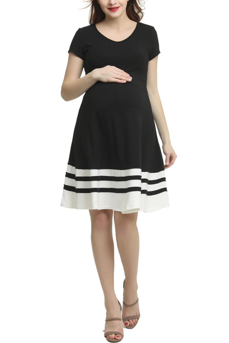 Theresa Colorblock Maternity Skater Dress