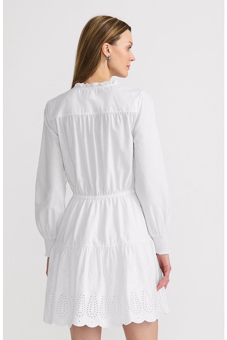 Long Sleeve Eyelet Mini Popover Dress