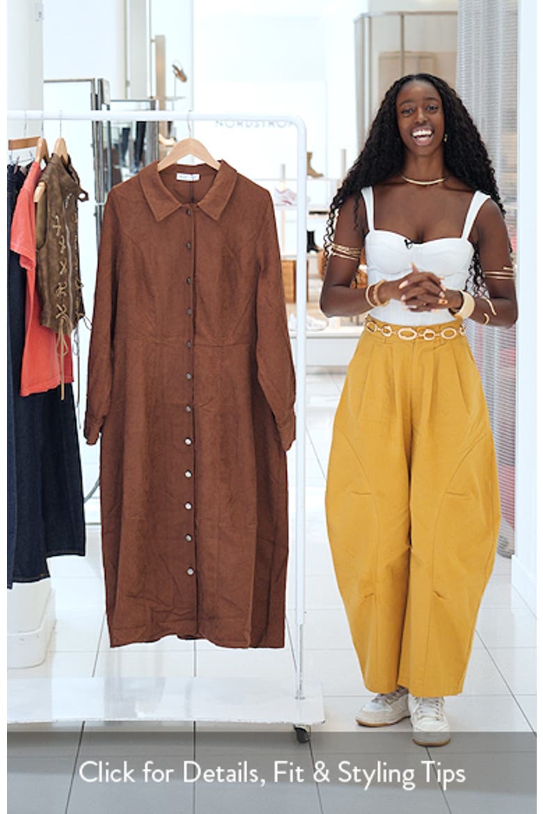 Leah Long Sleeve Corduroy Midi Dress