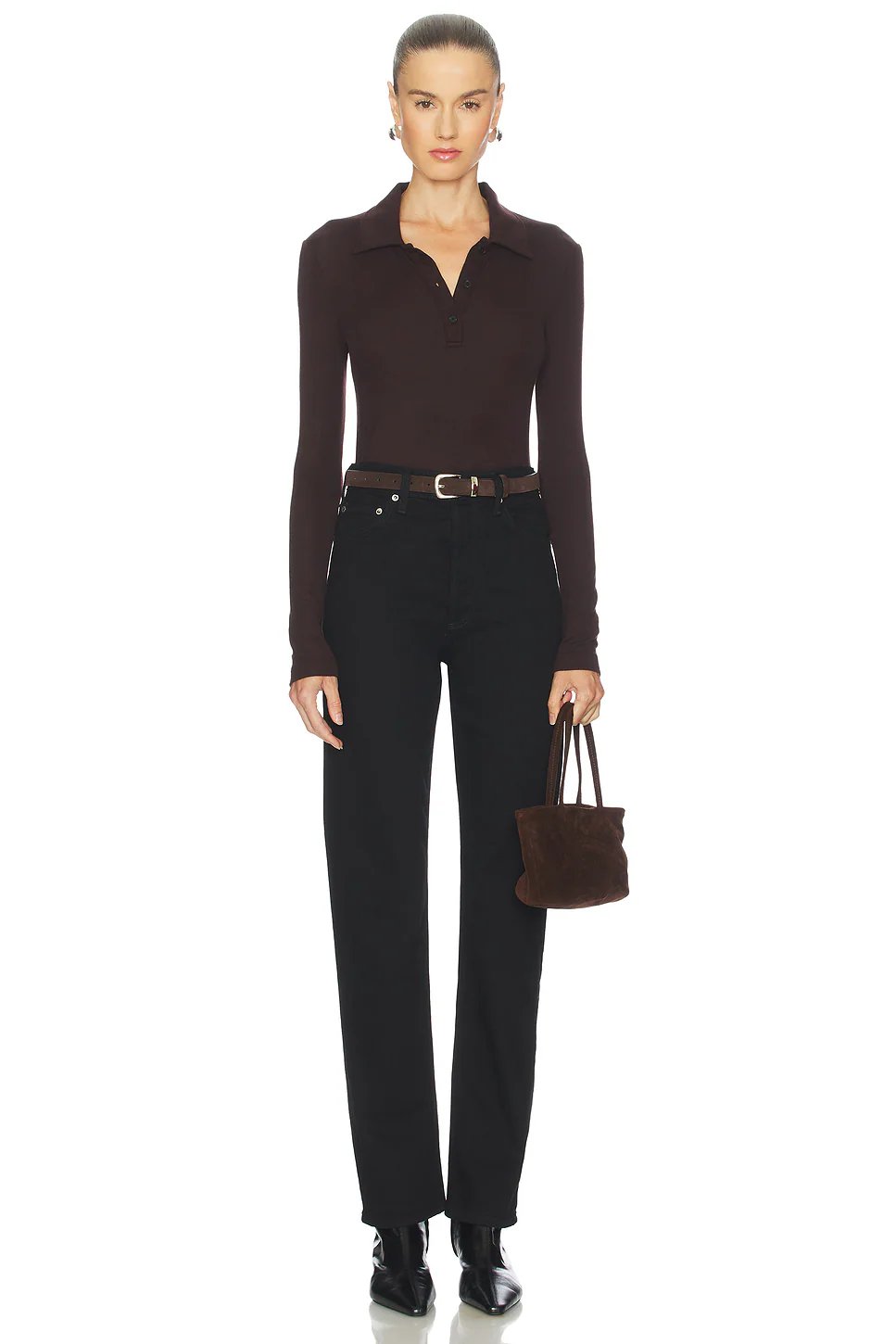 AGOLDE Amos Polo in Root - Image 4