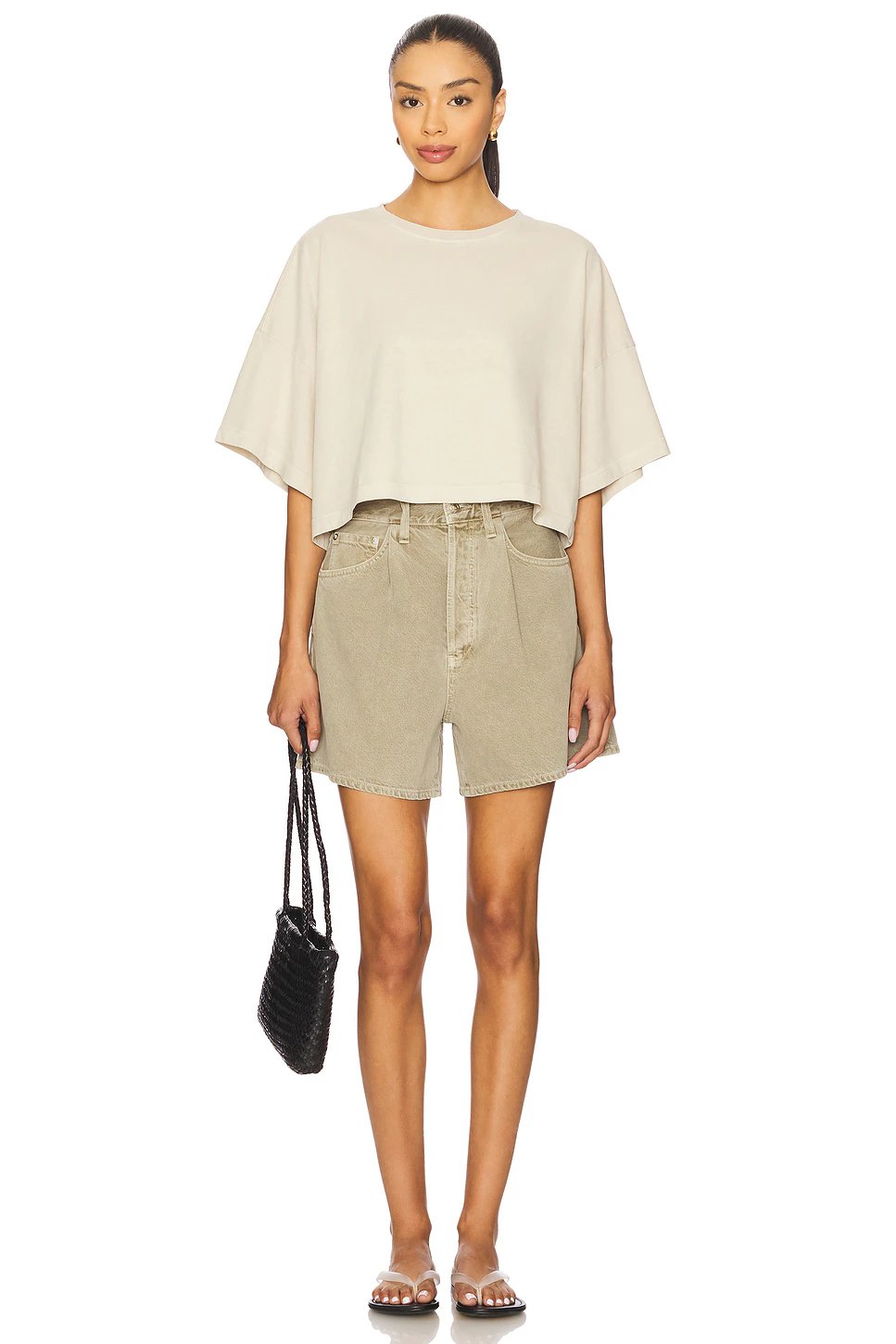 AGOLDE Arli Tee in Brown Rice - Image 4