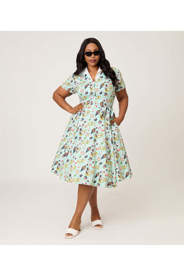 Plus Size 1950s Collared Shirt Dress