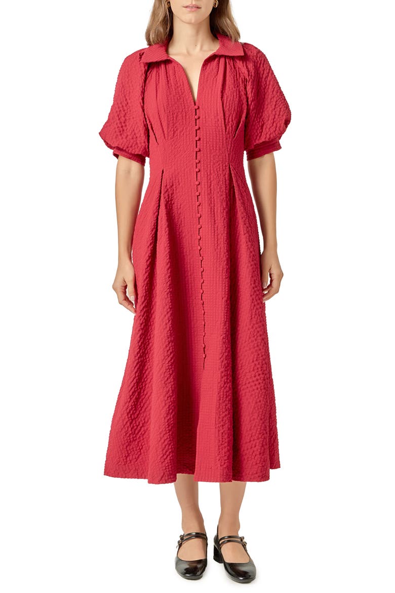 Button Front Maxi Dress