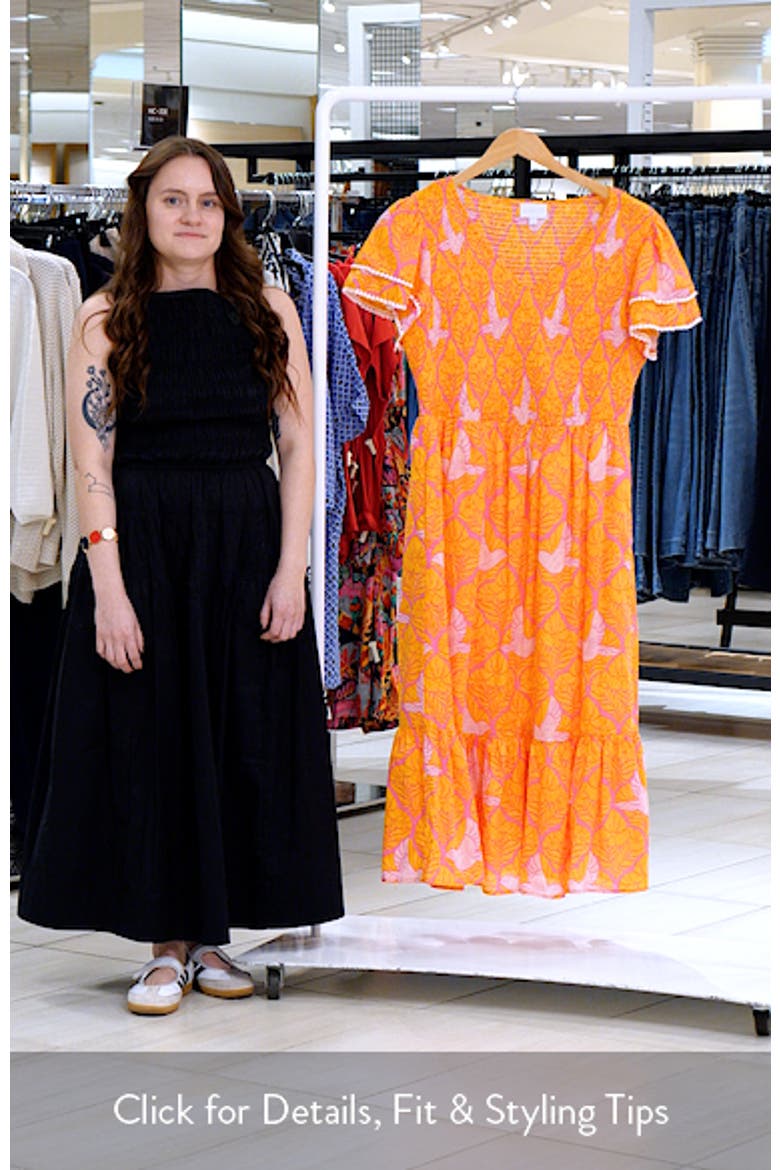 Jaidy Floral Patte Tiered Midi Dress