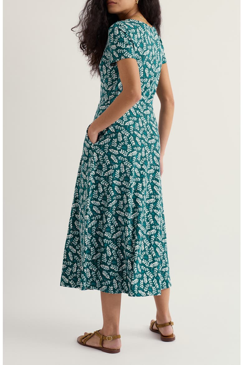Veronica Print Stretch Organic Cotton Jersey Midi Dress