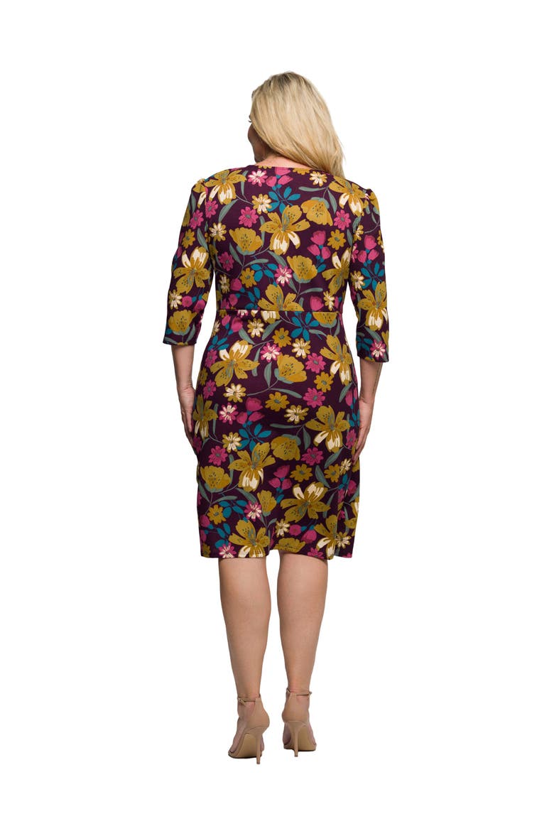 Floral Print Faux Wrap Dress