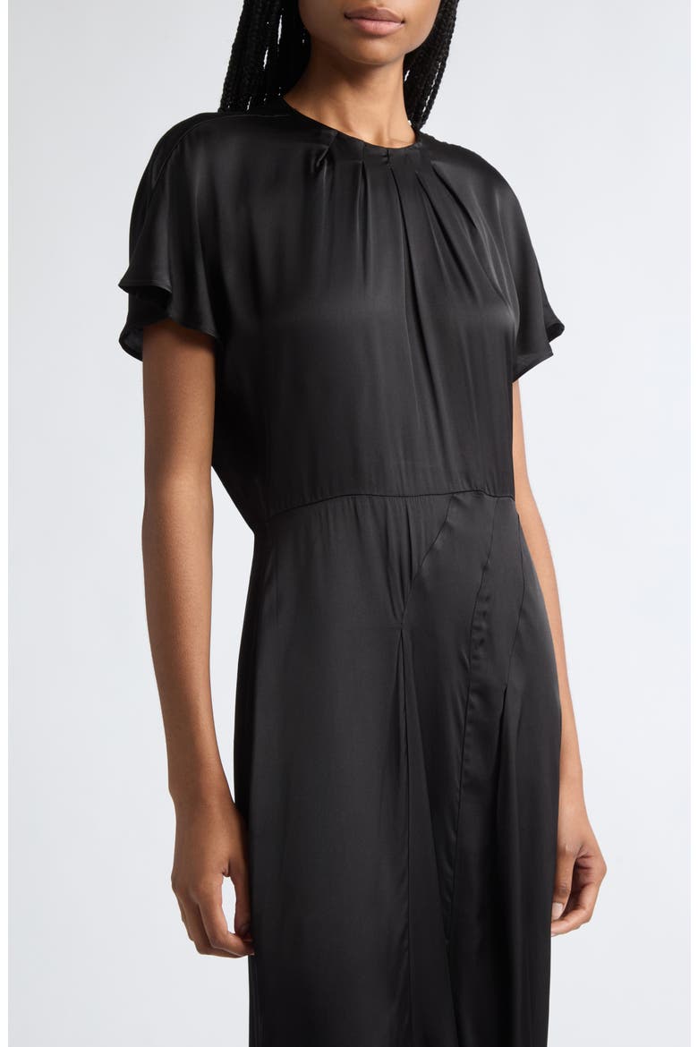 Namsha Draped Satin Midi Dress