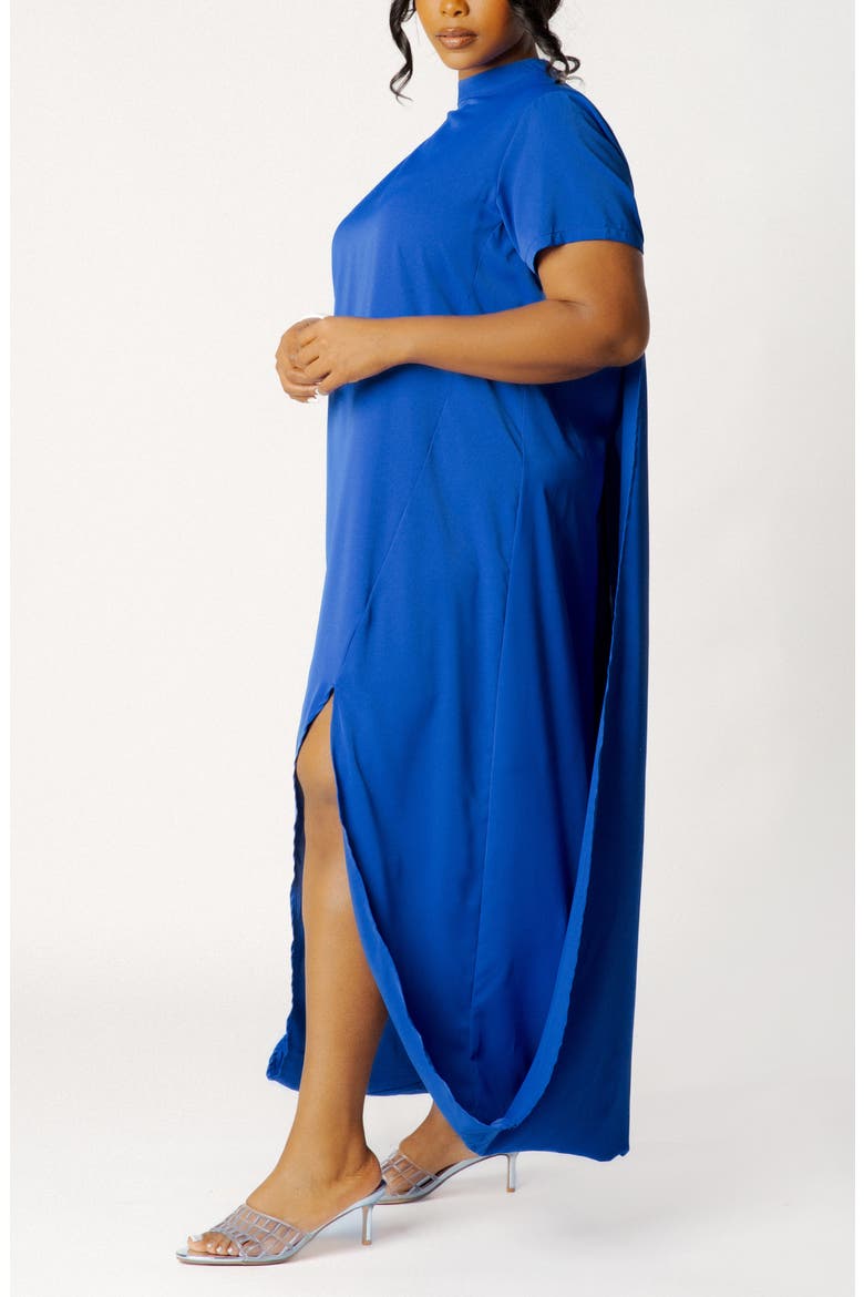 High Neck Draped Maxi Dress