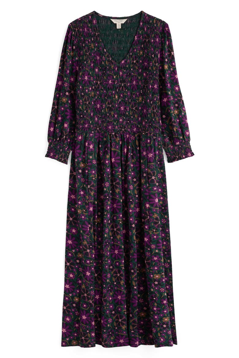 Sea Sound Floral Smocked Midi Dress