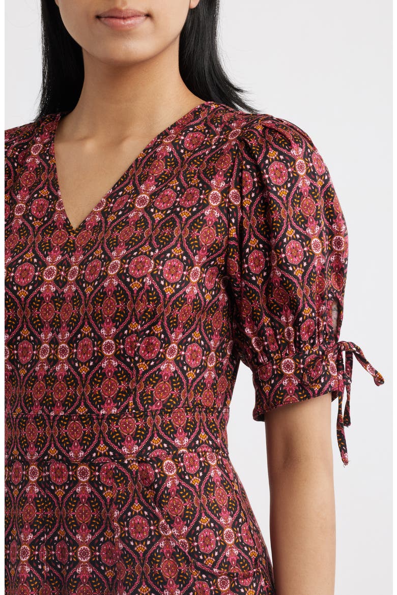 Balloon Sleeve Midi Dress