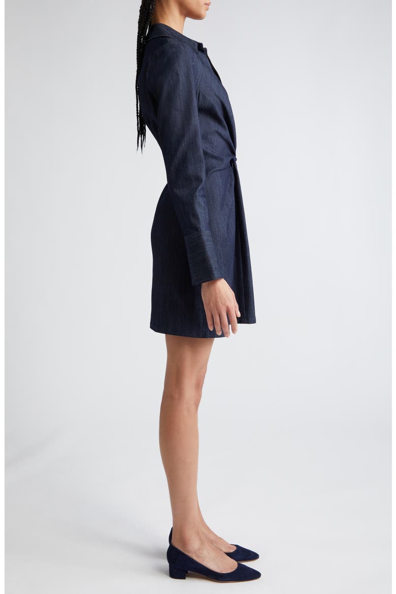 McKenna Twist Front Long Sleeve Denim Minidress
