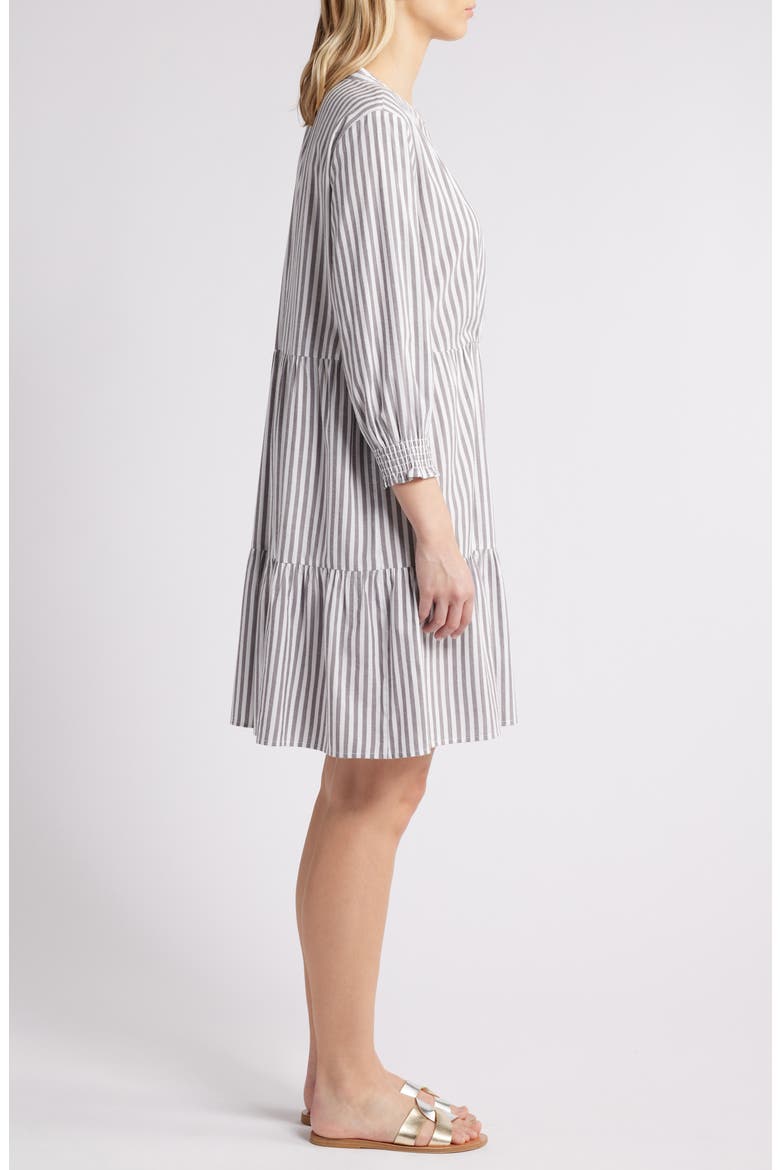 Azalea Stripe Tiered Cotton Blend Dress