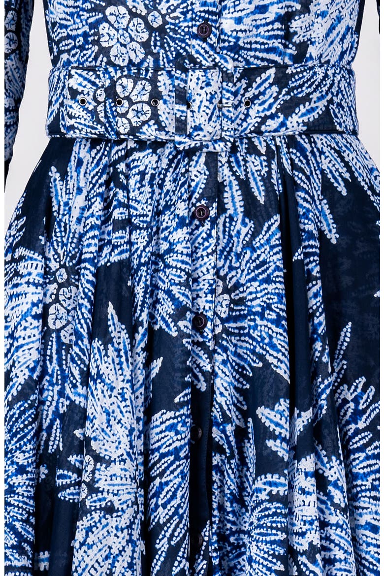 Shibori Belted Midi Shirtdress