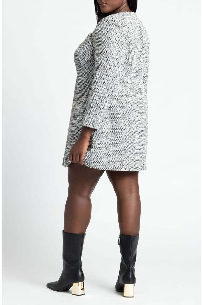 Tweed Long Sleeve Mini Dress