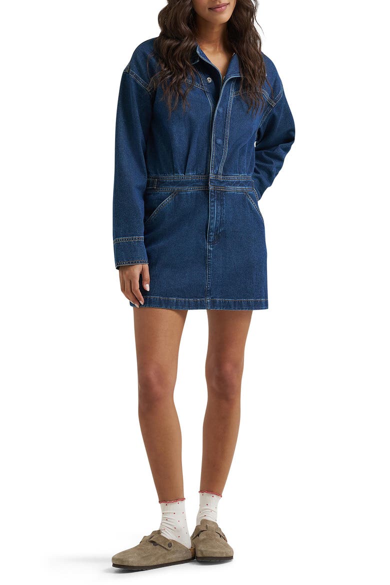 Moto Long Sleeve Minidress