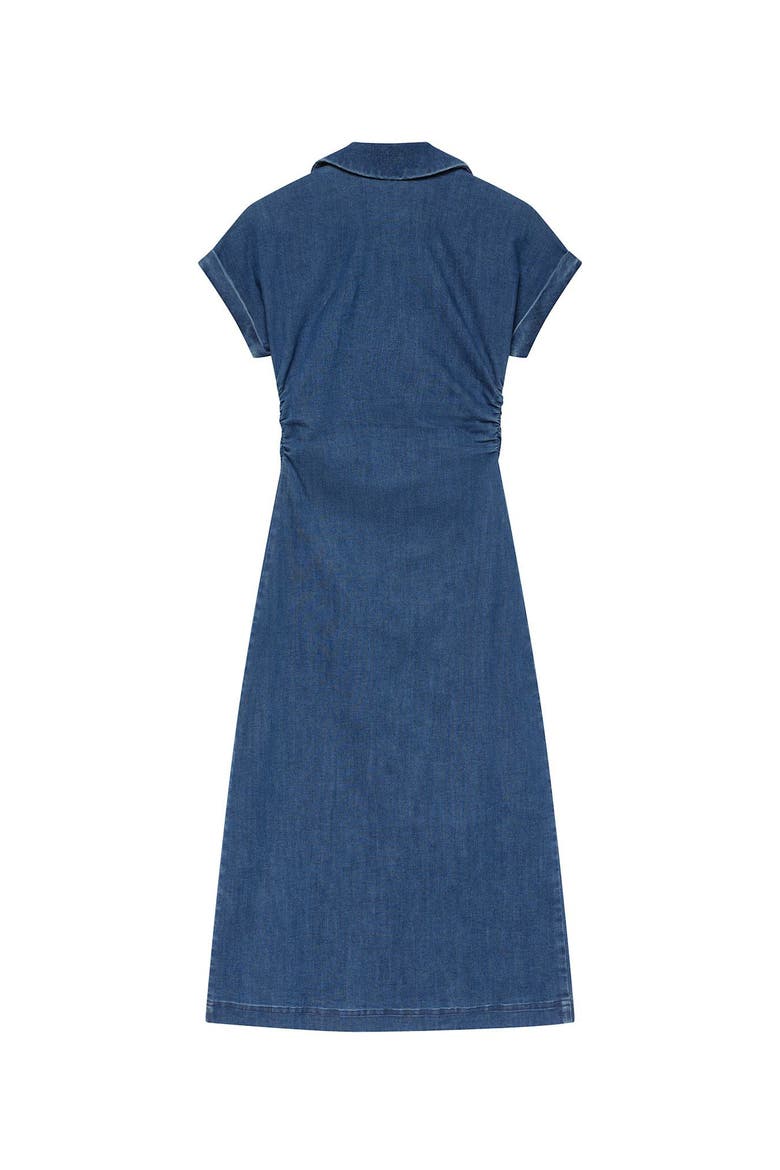 Denim Classic Collar Midi Dress