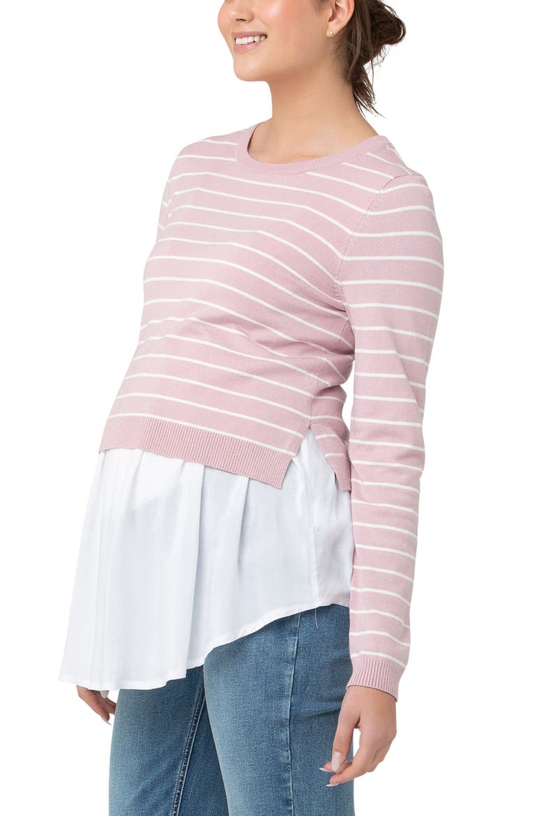 Sia Nursing Knit Dusty Pink / White