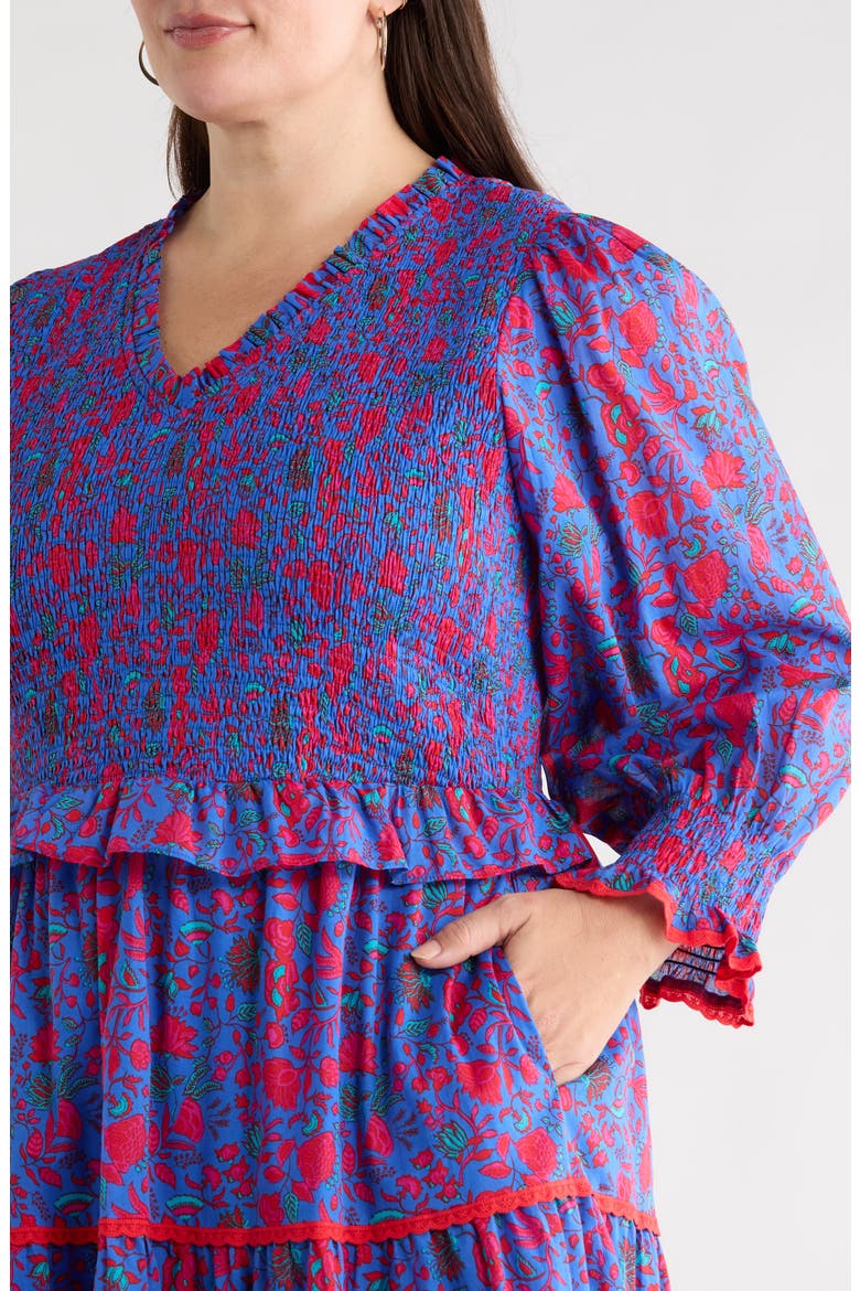 Tanya Floral Print Smocked Maxi Dress