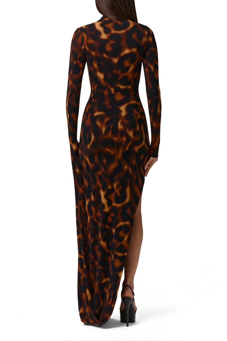 Draped Long Sleeve Maxi Dress