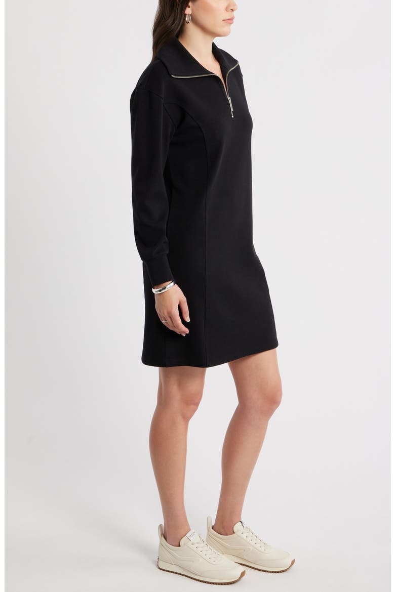 Long Sleeve Half Zip Knit Travel Dress
