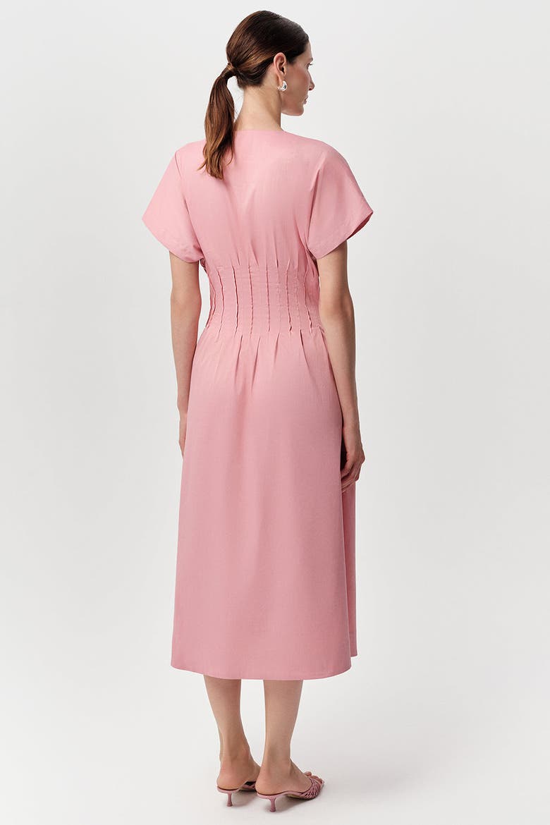 Amaud Short Sleeve V Neck Midi Dress