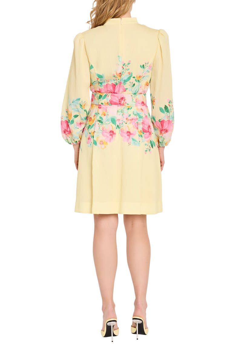 Floral Print Button Front Long Sleeve Dress