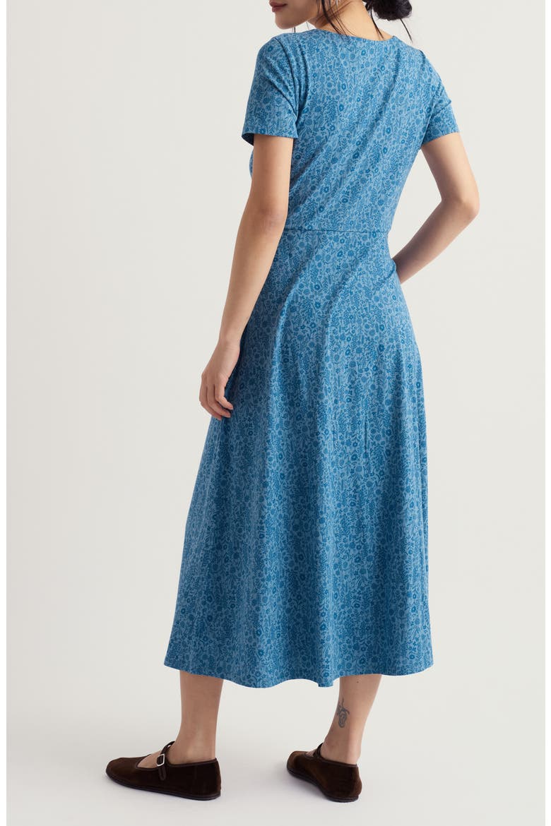 Veronica Floral Stretch Organic Cotton Midi Dress