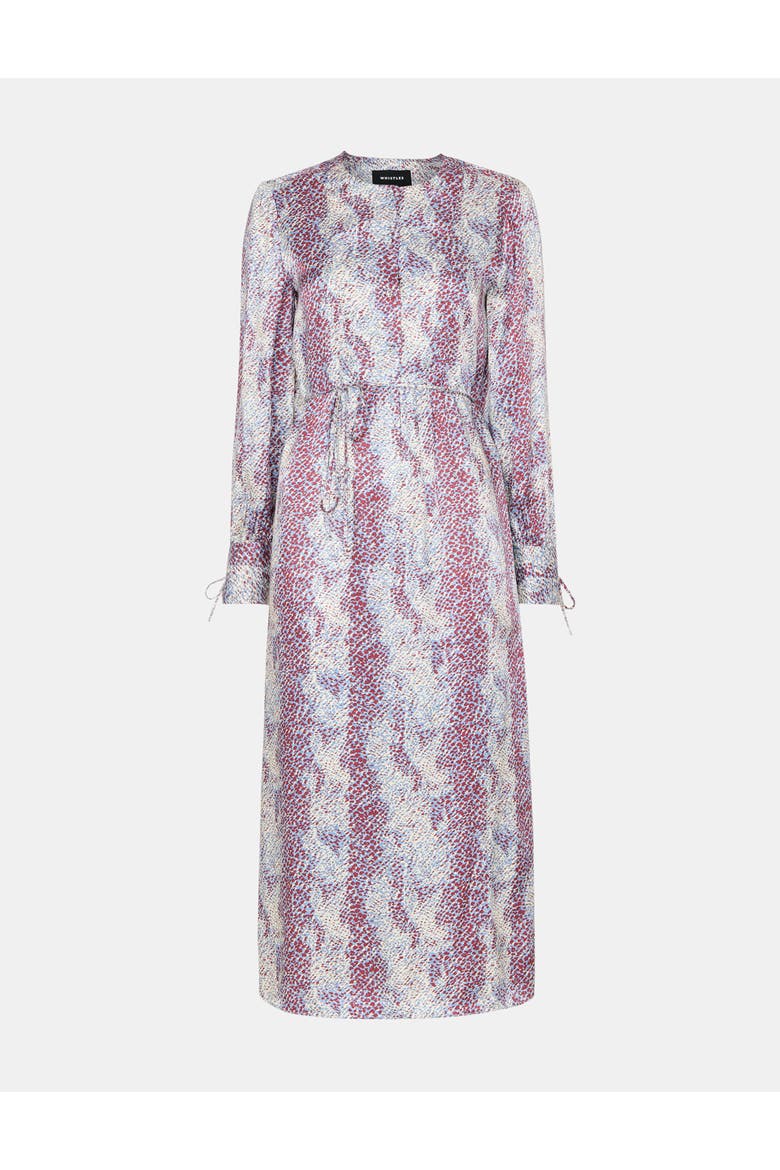 Mottled Snake Print Midi Dress