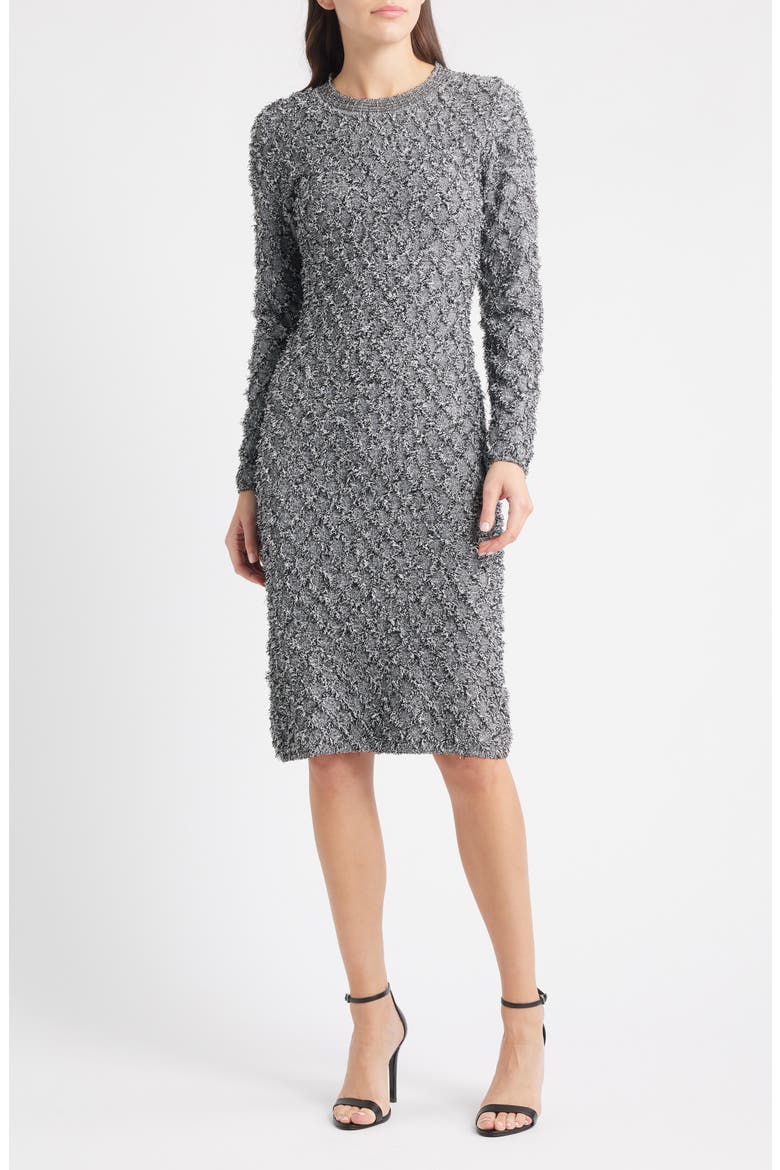 Apollo Fringe Long Sleeve Sweater Dress