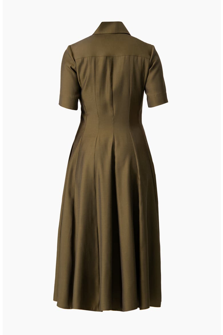 Short Sleeve Midi Dress with Button-Front Fit-and-Flare Shirtdres