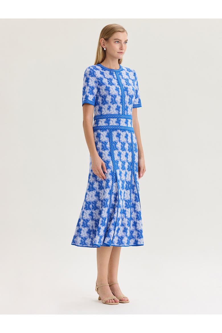Fit & Flare Intarsia Knit Maxi Dress