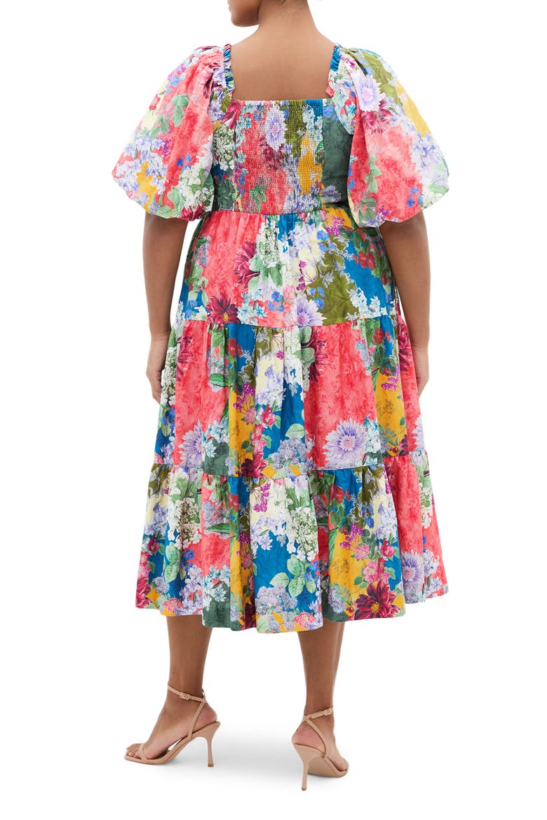 Fantasy Print Flared Midi Dress