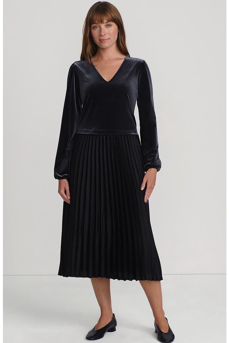 Velvet and Satin Duet Midi Dress