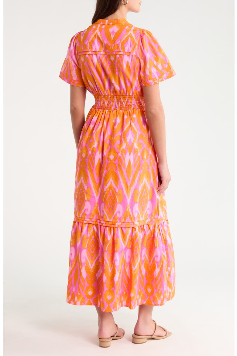 Belraj Ikat Print Cotton Poplin Maxi Dress