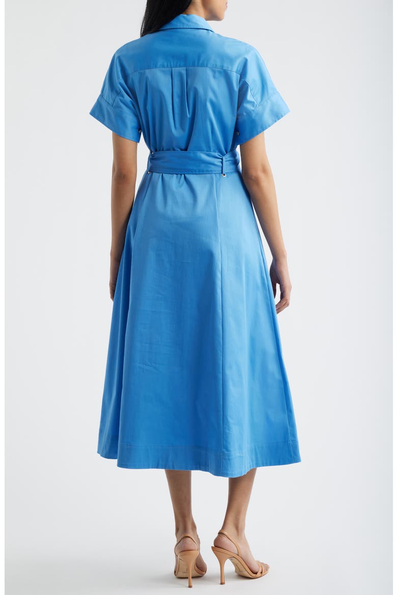 Grommet Belt Loop Midi Shirtdress
