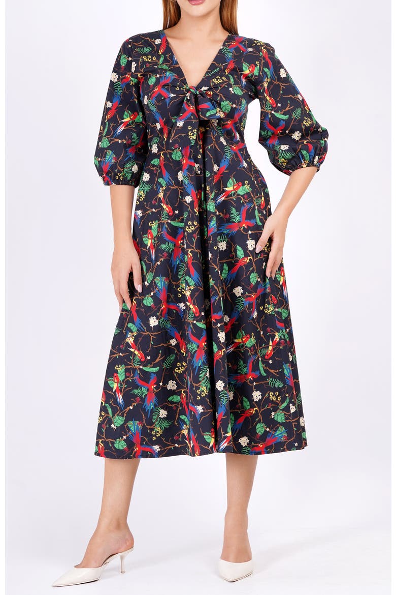 Adriana Tie-Front Midi Dress