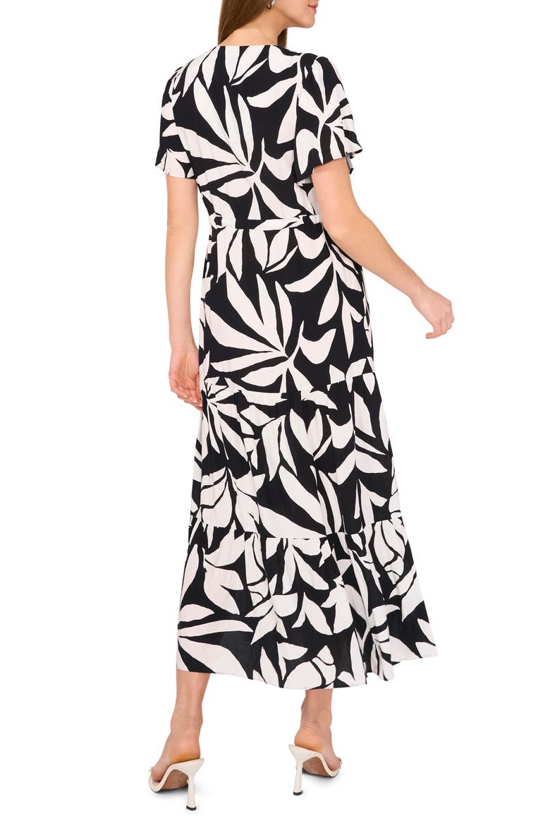 Print Flutter Sleeve Maxi Dress
