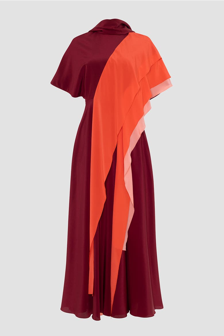 Arisha Chiffon Draped Midi Dress