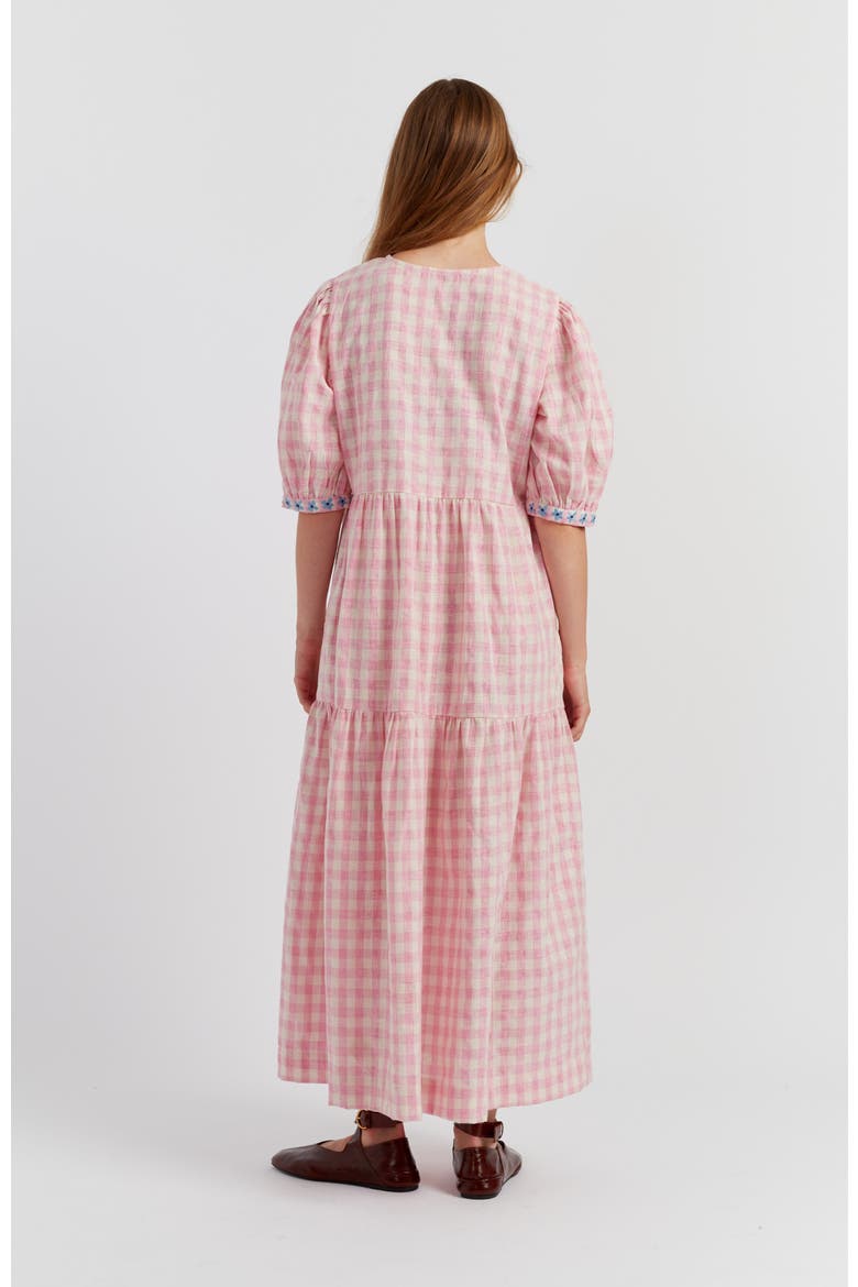 Linen Blend Gingham Day Dress